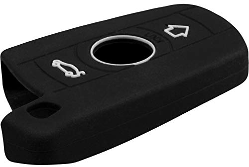 PhoneNatic Silikon Schlüssel Hülle kompatibel mit der BMW 3er E46 und 5er E60 3-Tasten Fernbedienung in schwarz Funkschlüssel 3-Key