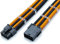Shakmods 8 Pin ATX CPU Motherboard Sleeved Extension Cable 30cm + 2 Cable Combs (Orange & Black)