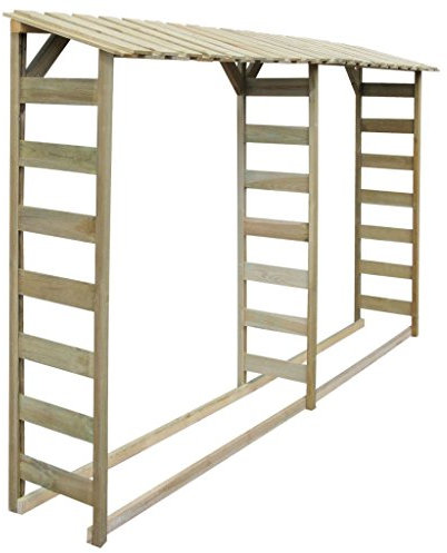 Festnight Brennholzlager Kaminholzunterstand Holzlager 300x44x176 cm Imprägniertes Kiefernholz