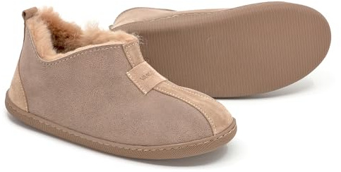 Vanuba Handgemacht Lammfell Warme Hausschuhe Damen Winter Kuschel Pantoffeln Geschlossen Hüttenschuhe