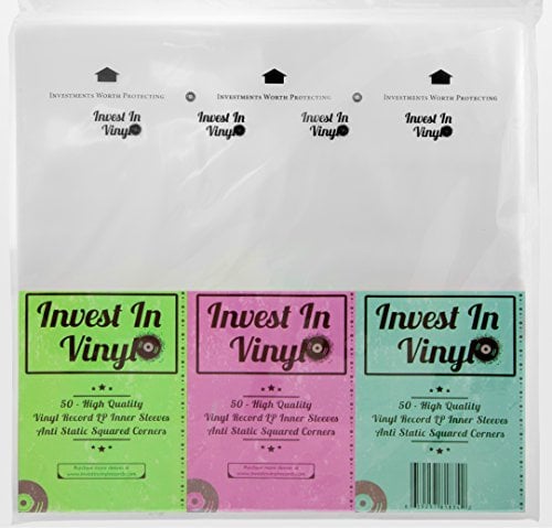 50 LP Inner Sleeves Anti Static Square Vinyl Record Sleeves 33 RPM 12 Provide Your LP Collection with The Proper Protection - Invest In Vinyl