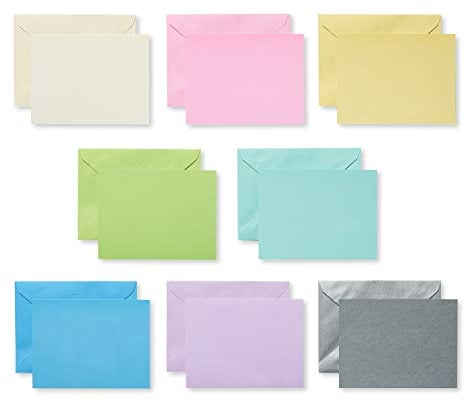 UK Greetings | Multipack of 100 Single Panel Blank Cards | Card Making Supplies | Arts & Crafts | Pastel Designs | with Envelopes | 106 x 142 x 77 mm