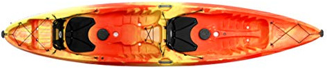 Perception - Tribe Tandem Kayak - Sit on Top - Large Rear Storage with Tie Downs - 13.5 ft - Sunset