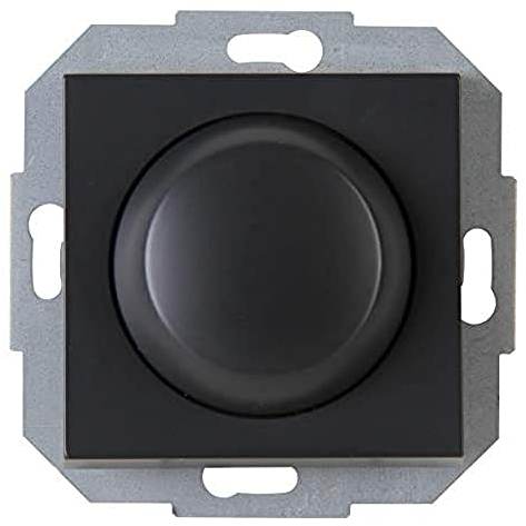 Kopp ATHENIS Universal-Dimmer-Schalter mit Drehknopf - Anthrazit - Für 10-250W Glühlampen & 3-100W LED - Dimmbarer Lichtschalter mit Phasenan- & abschnitt - Druck-Wechselschalter mit Wellenadapter