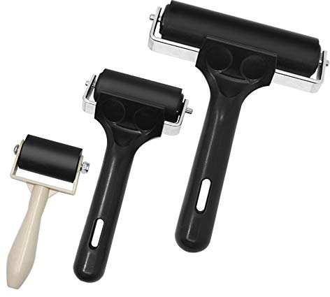 AIFUDA Gummiwalzen, Kleberwalze für Tintenfarbblock, Stempeln, Drucken, Kunsthandwerk und Tapeten (3,5 cm, 5,9 cm und 9,9 cm/1,37 Zoll, 2,36 Zoll und 3,93 Zoll)