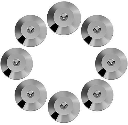 ANCLLO 8 Pcs 25 x 4mm Universal Copper Speaker Spikes Pads Speaker Shock Base Pad Isolation Stand Feet Cone Base Mats Floor Disc(Black)