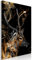 decomonkey Bilder Hirsch Abstrakt 60x90 cm 1 Teilig Leinwandbilder Bild auf Leinwand Vlies Wandbild Kunstdruck Wanddeko Wand Wohnzimmer Wanddekoration Deko Blumen Lilien