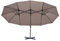 Outsunny Sombrilla Doble Parasol Grande Inclinable para Jardín con Manivela Abrir y Cerrar Fácilmente 12 Varillas de Acero Ofrece Una Alta Estabilidad 270x440x250 cm Marrón y Negro