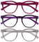 OPULIZE Blu-Brille Blaulichtfilter 3er Pack Cool Rund Rahmen Federscharniere Verbessern Den Schlaf Computerbrille Gaming Entspiegelt Rosa Lila Eis Herren Damen BBB5-45C +0.00
