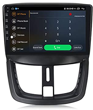 Radio estéreo para coche apto para Peugeot 207 2006-2015 GPS estéreo unidad principal capacitiva táctil HD Carplay Radio Multimedia sistema de radio incorporado Tracker, 8Core 4G+WIFI: 4+64G