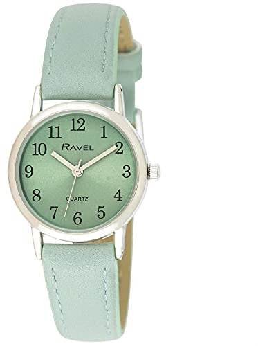 Ravel - Women's Pastel Coloured Everyday Watch (27mm case) - Green/Silver Tone