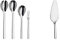 WMF Nuova Servierteile, Set4-teilig, Serviergabel, Servierlöffel und Salatbesteck 30 cm & Nuova Kuchenheber Tortenheber Edelstahl 23 cm ideal auch als Lasagneheber, Pizzaheber