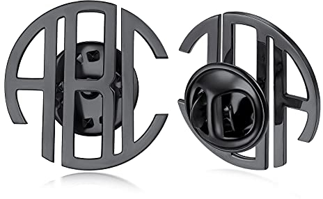 Custom4U Broche Personnalisé Prénom,Badge Pins avec Photo Gravé, Monogramme Initiales de Prénoms à Graver, Blanc/Or/Noir/Or Rose, Bijoux Cadeau Noel Anniversaire pour Femme Fille (Boîte Cadeau)