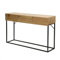Calicosy - Konsolentisch 3 Schubladen - Eichenholzoptik - Spanplatten - Mattschwarze Stahlstruktur - Integrierte Griffmulden - Eingang, Flur, Wohnzimmer - Industrial Design - B 120 x T 29,5 x H 73 cm