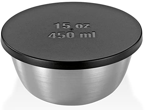 Küchenprofi Edelstahl Vorratsdose mit Deckel, 450ml, 15oz, Ø: 11 cm H: 5cm, Frischhaltedosen mit Deckel für Gemüse, Obst und mehr, inkl. beschreibbaren Aufklebern, spülmaschinenfest