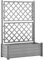 vidaXL Pflanzkübel mit Spalier Rankgitter Rankhilfe Gartenspalier Pflanzkasten Blumenkübel Blumenkasten Hochbeet 100x43x142cm PP Steingrau