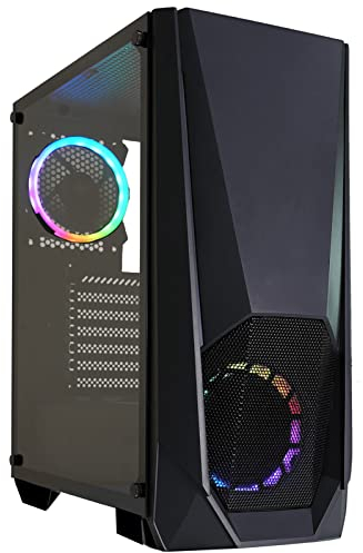 Xilence Xilent Blast X505.ARGB Gaming PC Gehäuse, 2X 120mm ARGB PWM Lüfter, ATX Midi Tower, schwarz