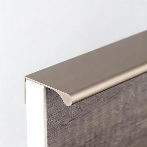 XUNFAKE Versteckte Schrankgriffe Aluminium Küchenschrank Griffe Unsichtbarer Möbelgriffe Modernes Geschwungener Türgriff Garderobengriffe Schubladengriff,mit Schraube,1 Stück (Total length 300mm)