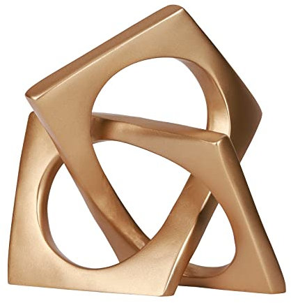 Moderne geometrische Würfel-Goldknoten-Dekorationen, moderne goldene dekorative Statuen, goldene Bücherregal-Tafelaufsätze für Tischdekoration, Konsole, Diele, Esstisch mit goldenen Knoten