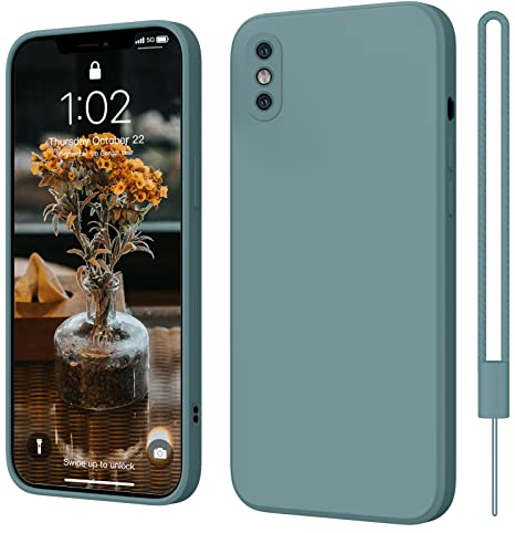 ElestBela iPhone X Hülle, iPhone XS Hülle Silikon Case, Hanyhülle iPhone X/XS 5.8'' Ultra Dünn Slim mit Microfiber, Kratzfeste Rundumschutz Case Schutzhülle Hülle für iPhone X/XS Kühl Grau