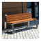 Gartenbank Parkbank im Freien, Gartengartenterrasse, Rasen, Hinterhof, Sitzgelegenheiten, Moderne, Schlichte Edelstahl-Massivholzbank (Size : 150CM)