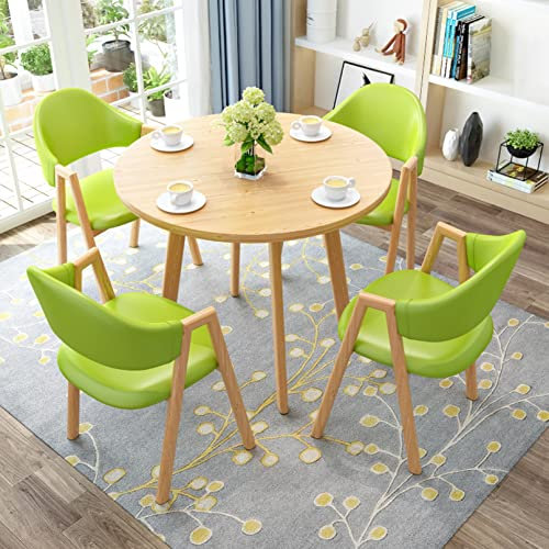 Tisch und Stuhl Set, 5-teilig, Esstisch Küchentisch Büro Konferenztisch runder Kaffeetisch Besprechungstisch Verhandlungsraum Schönheitssalon Café, Lounge Bankettstühle Essecke Frühstücksecke ( Color