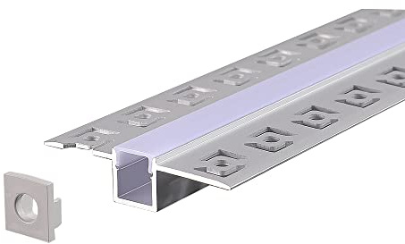 ENERGMiX 2 M Alu Profile Alu Schiene Profil mit Milchglas Abdeckung Rigips Trockenbau profil für LED-Streifen Profil T