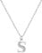Kraven S925 Silver Initial Necklace Charm Necklace, Dainty Cubic Zirconia Letter Dainty Necklaces Jewelry Birthday Gifts for Women Girls (S)