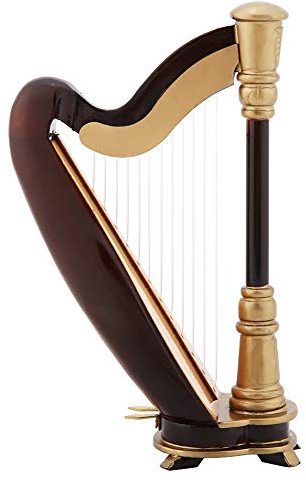 Wnvivi Miniatur-Harfen-Replik, Mini-Harfenmodell aus Holz mit Koffer, Musikinstrumenten-Modellsammlung für Puppenhaus-Desktop-Dekoration