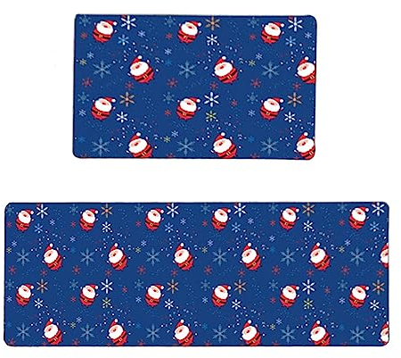 Weihnachten Fußmatten Weihnachten Willkommen Matte Bodenteppichmatte Weihnachtsteppich rutschfest Waschbar Weihnachtsteppich für Esszimmer, Küche, Läufer Flur