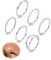 FIOROYAL 18G10MM Nasenpiercing Ring Helix Piercings Chirurgenstahl Clicker Nasenring Piercing Silber Nostril Piercing Ring Helix Conch Tragus Ohr Piercings Septum Piercing Set
