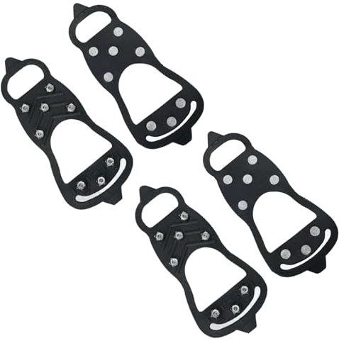 Universelle Nicht-Rutsch-Gripper-Spikes 2 Paare Gripper Spikes für Schuhe mit 8 Stollen-Crampons Schuh langlebige Eis Stollen Schnee Traktion zum Gehen, Laufen auf Ice & Snow Grips L, universelle Non