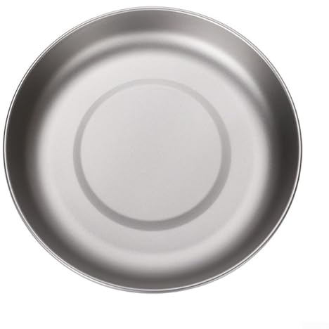 RANRAO Ultralight Ti Plate Camping Dish Fruit Dish, Titanium Plate Bowl Metal Dishes, Portable Tableware Cookware Dinnerware Mess Kit for Outdoor Camping Picnic(175mm)