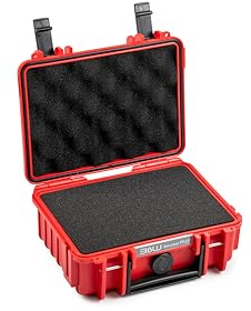 B&W International Transportkoffer Outdoor 500 (PP.23) Rot – mit Würfelschaum – Wasserdicht (IP67), staubdicht, schlagfest & extrem robust