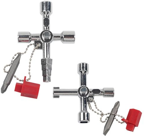 Sgehai 2 pcs Electric Box Key,Gas Cupboard Key,Gas Meter Box Key,Triangle Key for Meter Box,Utility Key Cupboard Key Square Round Triangle Key