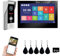 ANJIELO SMART Videocitofono 1080P, videocitofono per appartamento, con schermo touchscreen cablato da 7, supporta l'ingresso della scheda di scorrimento e rilevamento del movimento (1, nero)