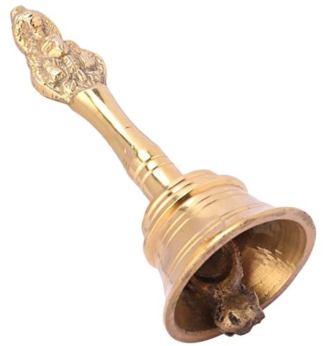 BRIJ HAAT Campanella/Ghanti in ottone per la casa, tempio Pooja Room Garuda Gold @ (15,2 cm)