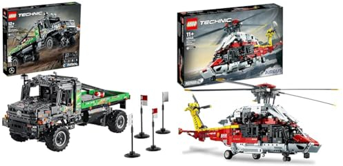 LEGO 42129 Technic 4x4 Mercedes-Benz Zetros Offroad-Truck & Technic Airbus H175 Rettungshubschrauber, Modellbausatz für Kinder