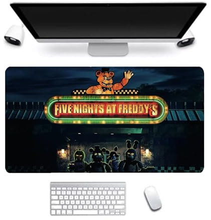 Chukamalilayi FNAF Mauspad, Gaming-Mauspad, FNAF Sicherheitsverletzung, rutschfeste Gummiunterseite, 800 x 300 mm, großes Tastatur-Mauspad für Zuhause, Büro, Laptop, Schreibtisch (Typ2)