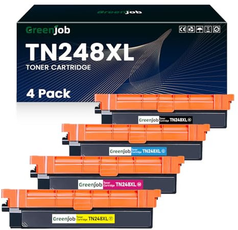 Greenjob TN248XL Toner Kompatibel für Brother TN248 TN-248XL TN-248CMYK TN-248VAL Toner für Brother DCP-L3520CDW L3520CDWE L3555CDW L3560CDW HL-L8230CDW L3220CW MFC-L3740CDW L8390CDW (4 Pack)