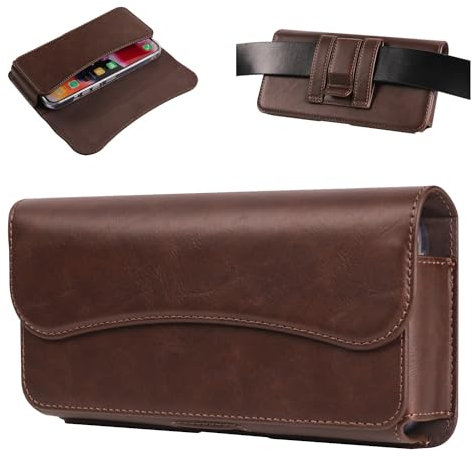 Premium Leder Handytasche mit Gürtelclip kompatibel mit iPhone 15 14 Plus, 15 14 13 12 Pro Max, Handytasche mit Gürtelschlaufe