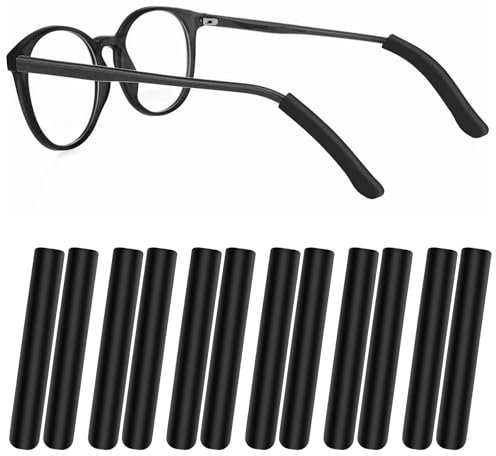 Yolev 6 Paar Brillenbügel Überzug Silikon Antirutsch Brillenbügel Reparatur Ersatzteile Brillenersatzzubehör für Metall Dünne Sonnenbrillen Brillenbeine