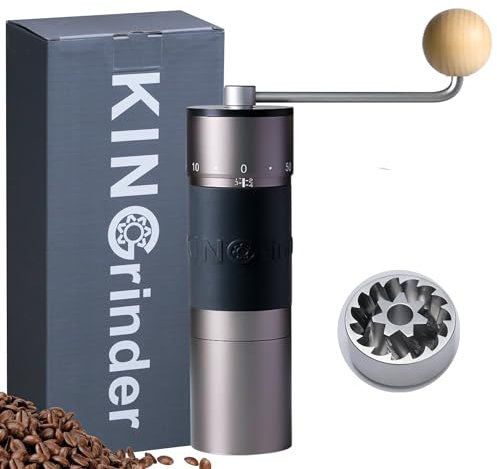 【Famous KOL Recommended】 KINGrinder K6 Manual Hand Coffee Grinder with Straight Handle for French Press, Drip, Espresso with Assembly Consistency Stainless Steel Conical Burr Mill, 35g Capacity