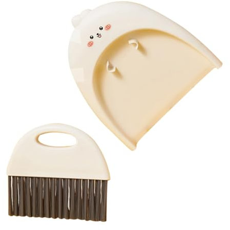 AUTSUPPL Mini Dustpan Broom and Dustpan for Desktop Cleaning Lovely Cartoon Design for Boys and Girls Playroom and Small Spaces