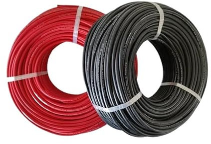 UOUOBEAR 50Meters Black+Red 4mm² 12AWG Photovoltaic Cable Solar, Power Wire Tinned Copper PV Solar Cable