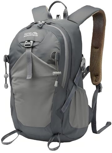 POWER KING Hiking Backpack 30L Foldable Travel Rucksack for Women Men Small Lightweight Packable Outdoor Daypack for Student, Fit for 15.6 inch Laptop (Grey, 30L)