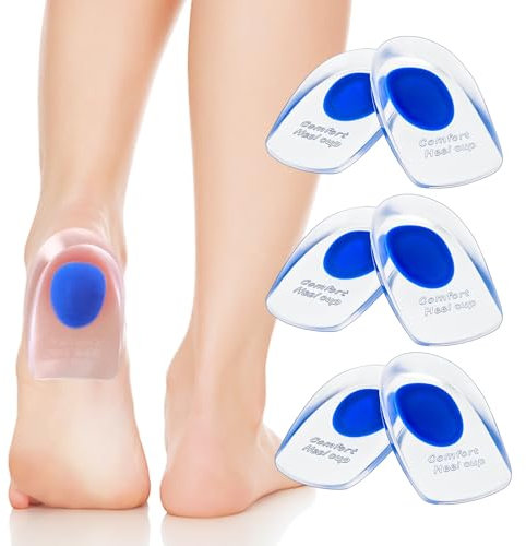 3 Paires Talonnettes en Gel Epine Calcaneenne Silicone Talonette, Soulage Douleurs Pieds Semelle Talon, Tendinite et Fasciite Plantaire Orthopédique Coussinet pour Homme et Femme,S