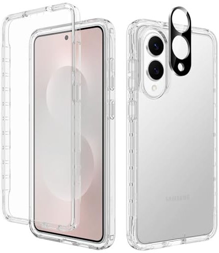 Leedia Ganzkörper Kompatibel mit Samsung S25 Edge Hülle 360 Grad Handyhülle Stoßfest Komplettschutz Case Transparent mit Eingebautem Displayschutz Cover für Samsung Galaxy S25 Edge 5G 6.7