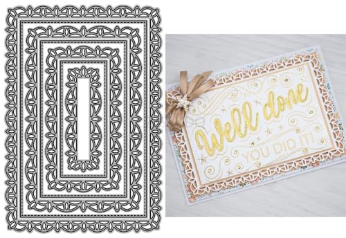 Stanzformen für Hintergrundplatten zur Kartenherstellung, rechteckige Metall-Schnitzformen aus Spitze für Papier-Scrapbooking, DIY-Schablonen für Album, Party, Hochzeit, Feste, Dekoration