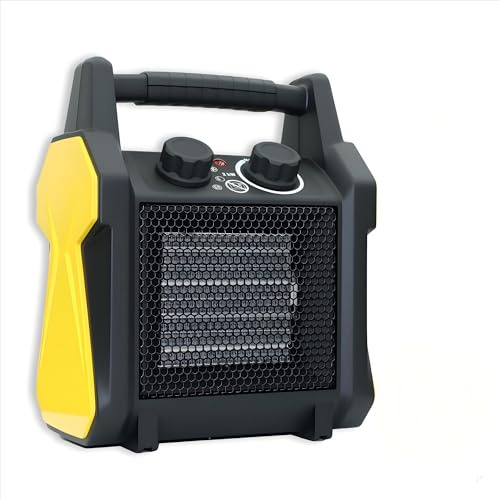 Rodalflame Electric Fan Heater, 21cm width Portable Space Heater, Thermostat, 2000W, Freestanding, Tip-Over Protection, CE Listed, Plug in 220-240V